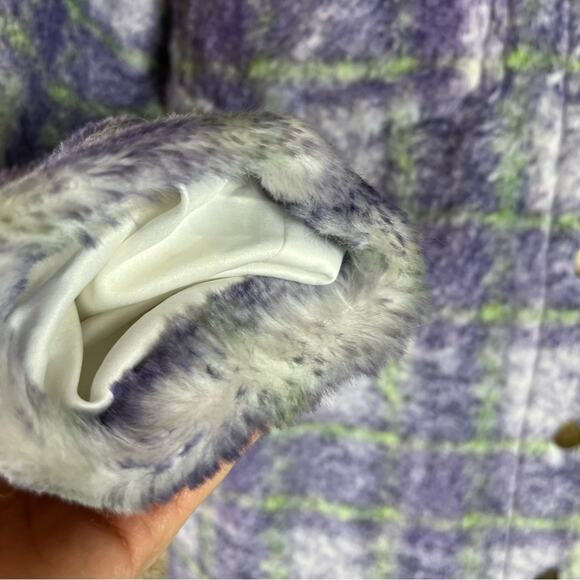 Hutch Anthropologie Donna Plaid Plush Soft Boxy Shacket Barn Coat Jacket XS - Picture 7 of 14